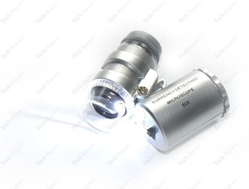 Карманный мини-микроскоп УЛЬТРАФИОЛЕТ x60 с лупой