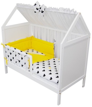 Комплект детской кроватки 2-в-1, Дом Ясь, белый, 120x60 см, постельное белье