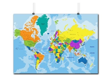 PLAKAT MAPA ŚWIATA POLSKA 59x42CM MAT 12 WZORÓW