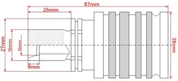 KOMPLET TABLICA + 4x SZYBKOZŁĄCZA GNIAZDA EURO M16