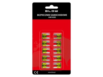 BEZPIECZNIKI SAMOCHODOWE 10SZT NOŻOWE MINI 20A