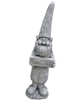 FIGURKA BETONOWA - SKRZAT Z TABLICZKĄ WELCOME