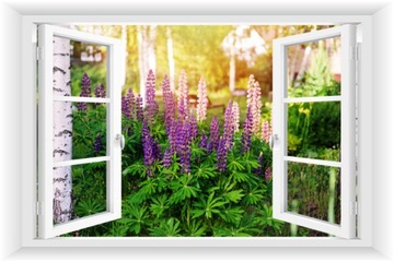 ОКНО СТЕНА СТЕНА 3D САД ПЕРГОЛА ЦВЕТЫ 150x100