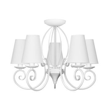 Elegancka biała lampa sufitowa prowansalska DOMINO 5