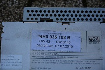 DVD-ЧЕЙНДЖЕР ALPINE TOUAREG 4.2TDI 4H0035108B