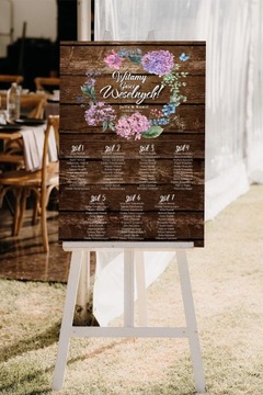 План свадебного стола для гостей свадьбы, доска 70х50.