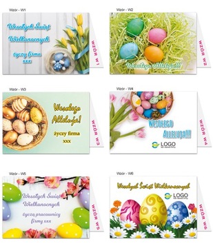 Kartki firmowe Wielkanocne z LOGO Firmy + Koperta