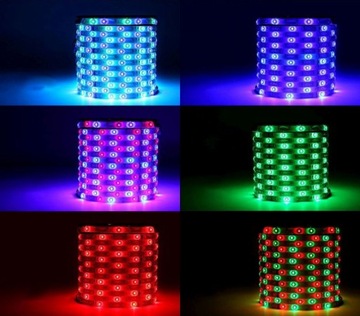 ЦВЕТНАЯ СВЕТОДИОДНАЯ ЛЕНТА, ВОДОНЕПРОНИЦАЕМАЯ, 5M RGB + ПУЛЬТ ДИСТАНЦИОННОГО УПРАВЛЕНИЯ