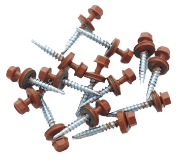 WKRĘTY FARMERY 4,8x35mm 250szt RAL 8004 CEGLASTY