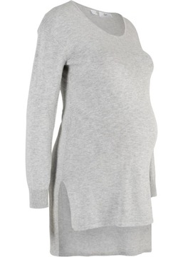 S6303 SWETER CIĄŻOWY SZARY MELANŻ R.48/50