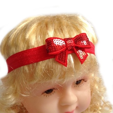 OPASKA KOKARDKA CZERWONA CEKINY 34CM-48CM