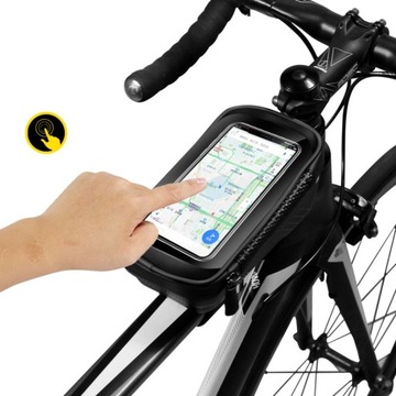 WODOODPORNA SAKWA ROWEROWA NA RAMĘ I TELEFON - M