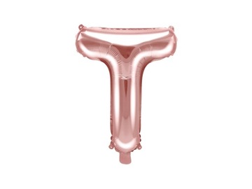 Balon 35cm LITERA , T ' ROSE GOLD cyfry litery