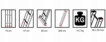 ЛЕСТНИЦА 3х10 DRABEST POLSKA высота 6,74 м + FREE XL