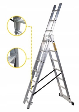 АЛЮМИНИЕВАЯ ЛЕСТНИЦА 3x11 DRABEST для лестниц +БЕСПЛАТНО