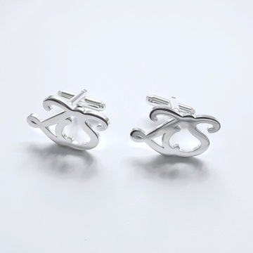 Запонки с инициалами - серебро 925 пробы