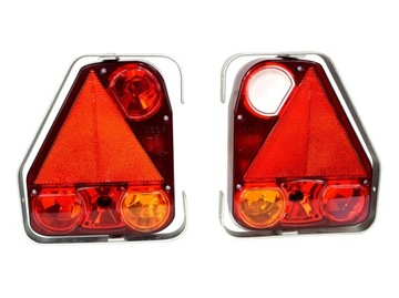 2 x HOR 56 + RAMKI LAMPA LAMPY OŚWIETLENIE Z UCHWYTEM DO PRZYCZEPY SOLIDNE
