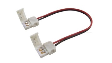Złączka LED taśma-taśma 2 klipsy 8mm + przewód