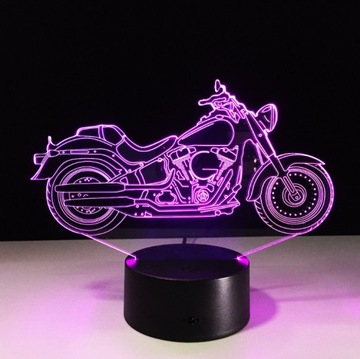 CHOPPER MOTOR MOTOCYKL Lampka Nocna 3D LED + PILOT