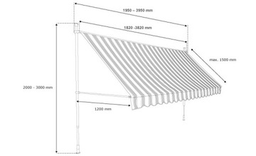 Варенье балкона таразы 295x120 см желтый белый