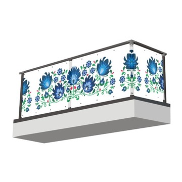 MODNA osłona balkon taras dekoracja LUDOWA NIEBIES