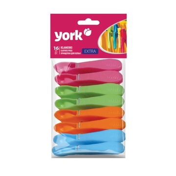 YORK Klamerki spinacze do bielizny prania DUŻE x16