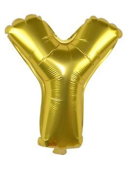 BALON foliowy ZŁOTY litera Y urodziny 70