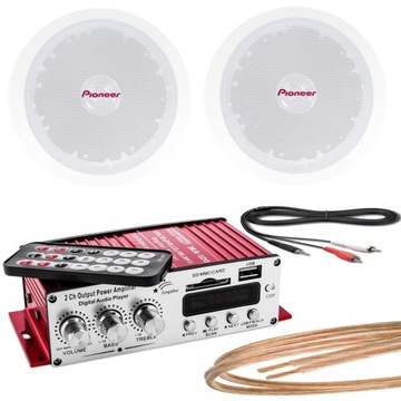 NAGŁOŚNIENIE SUFITOWE RADIO ŁAZIENKOWE GŁOŚNIKI PIONEER BLUETOOTH USB AUX