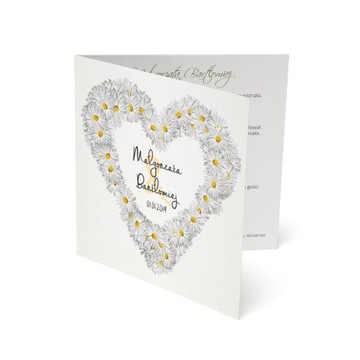 ZAPROSZENIA ŚLUBNE PŁÓTNO rustykalne wianki serca