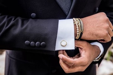 Комплект браслетов с золотыми бусинами-короной LUXMEN