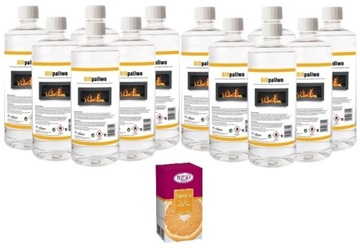 ZESTAW 12L BIOPALIWO BIOETANOL płyn paliwo biokominka olejek POMARAŃCZA