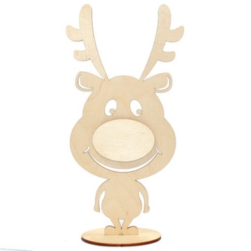 Renifer Rudolf 3D duży, ze sklejki - na podstawce