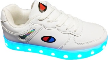BUTY LED ŚWIECĄCE SHUFFLE DANCE HIT ROKU BIAŁE R35