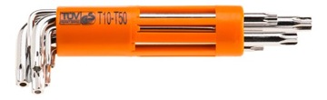 Klucze Torx długie T10-T50, zestaw 8 szt.