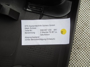 KRYT KONZOLA 3AB857200 HNĚDÝ - VW PASSAT B7 CC
