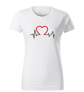 Koszulka T-Shirt SERCE KARDIOGRAM prezent S