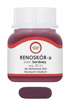 RENOSKÓR FARBA LAKIER DO SKÓRY BORDOWY