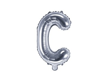 Balon foliowy Litera "C" 35cm, srebrny