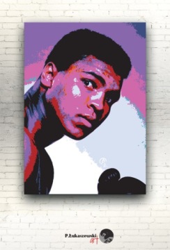 MUHAMMAD ALI - IMAGE 80x60 - постер боксер на холсте