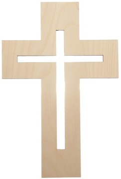 KRZYŻ DREWNIANY NA ŚCIANĘ ŚCIENNY duży jasny