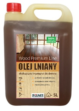 Olej lniany Impregnat do drewna kamienia 5L MOCNY