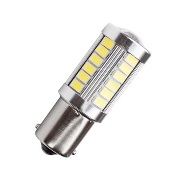 ŻARÓWKA MOTOCYKLOWA LED 33 SMD 5630 P21W R5W R10W BA15S 12V BIAŁA