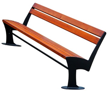 ŁAWKA DREWNIANA STALOWA PARKOWA Z OPARCIEM 150 CM