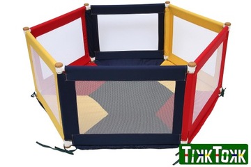 Duży kojec dla dziecka Pokano 1,6x1,4 3kolory hex