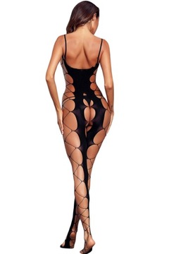 BODYSTOCKING Z Dziurką W Kroku Siatka Body