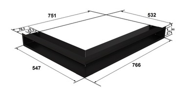 КАМИННАЯ РЕШЕТКА левая, ЛЮФТ 766x547x90 SF 3 ШТ.