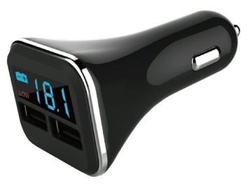 Ładowarka samochodowa USB wyświetlacz 12/24V 4,2A