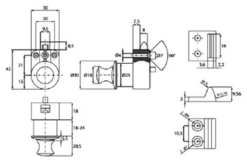ЗАЩЕЛКА ЗАМКА, ВДВИЖЕННАЯ В КАМЕРУ КЕМПЕРА ПРИЦЕПА МАТОВЫЙ МЕТАЛЛ