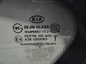KIA PICANTO II 11-16 SKLO (OKNO) KAROSERIE L P ZADNÍ 3D