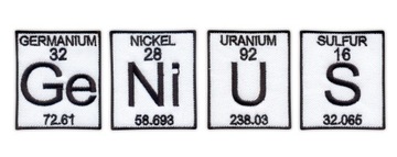 Naszywki Ge Ni U S-prezent dla chemika pierwiastki